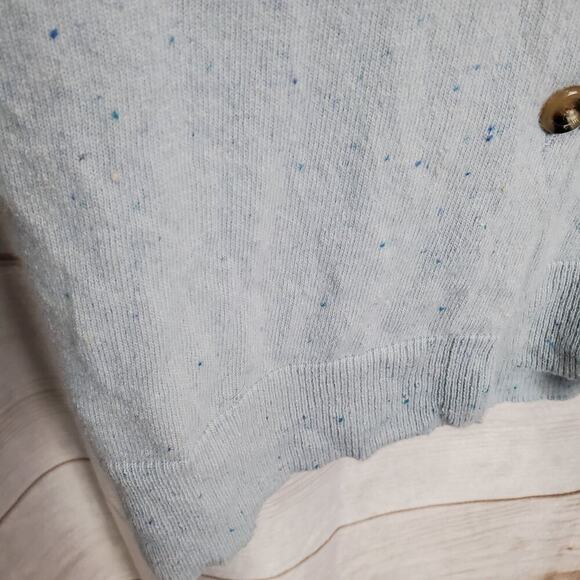 Ann Taylor Cardigan Womens Size Small Wool Blend Blue Button Long Preppy Neutral - Picture 6 of 11